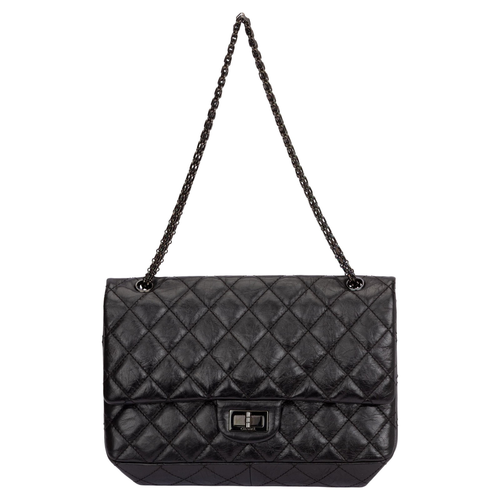 Chanel So Black Reissue Jumbo Flap Bag with Hologram Collection 23: Chanel So Black Reissue Jumbo Flap Bag with Hologram Collection 23 This Chanel Rare So Black Reissue Jumbo Flap is a stunning addition to any luxury collection. Crafted in Italy, this bag features a s