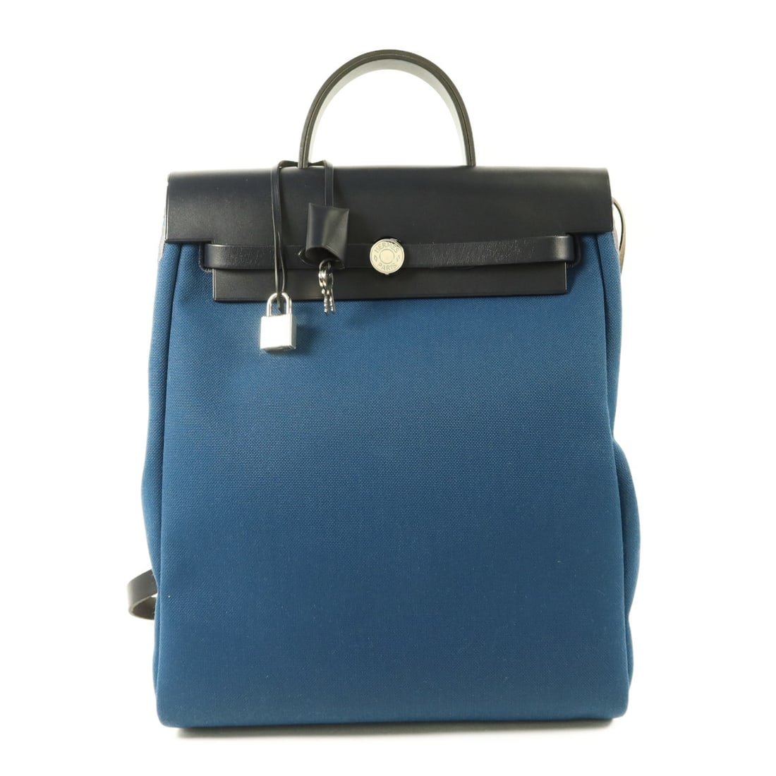 Hermes Herbag Deep Blue Canvas Backpack with Palladium Hardware (1 of 18)