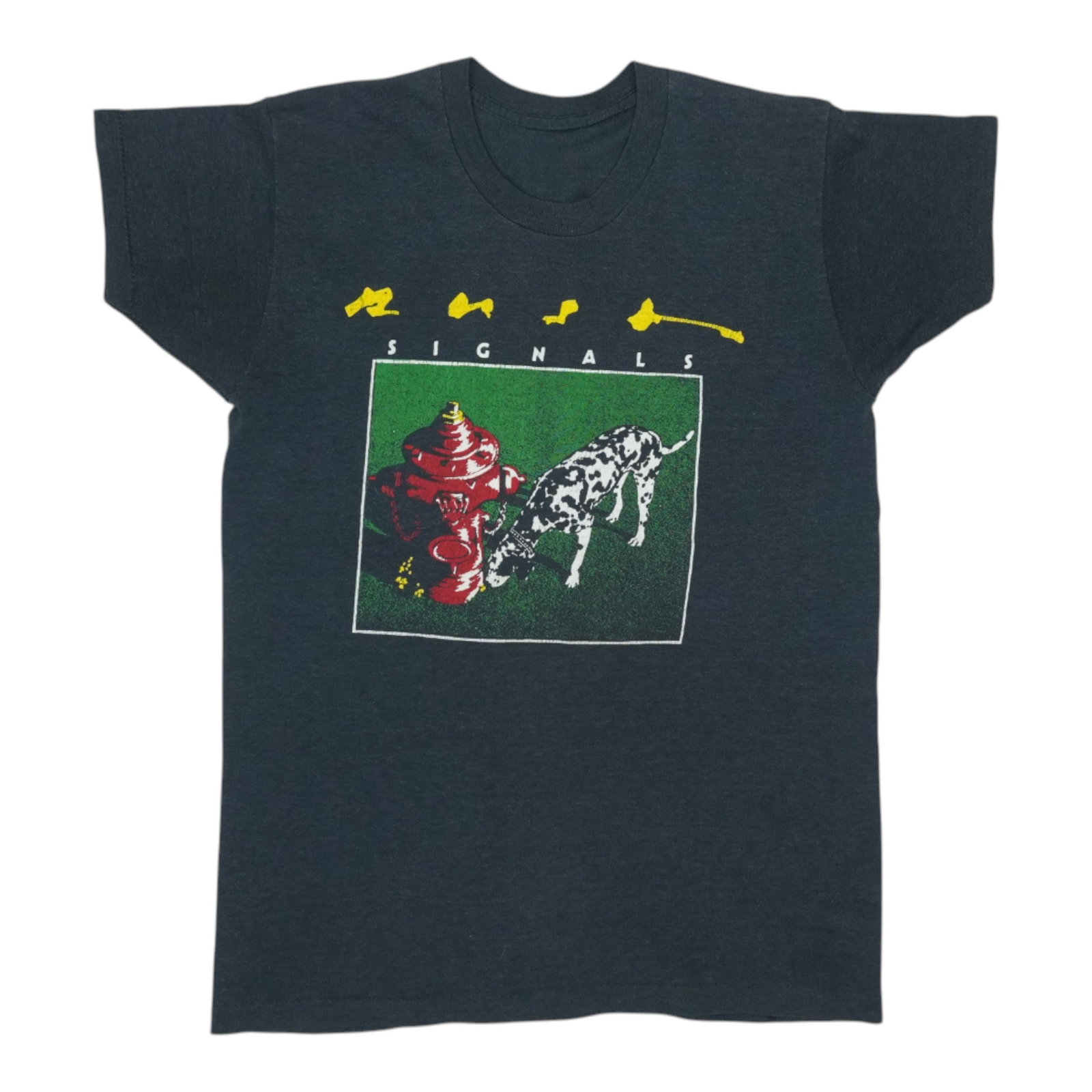 Rush Signals Concert 1982 Vintage Black Poly Cotton Tour T-Shirt (1 of 4)