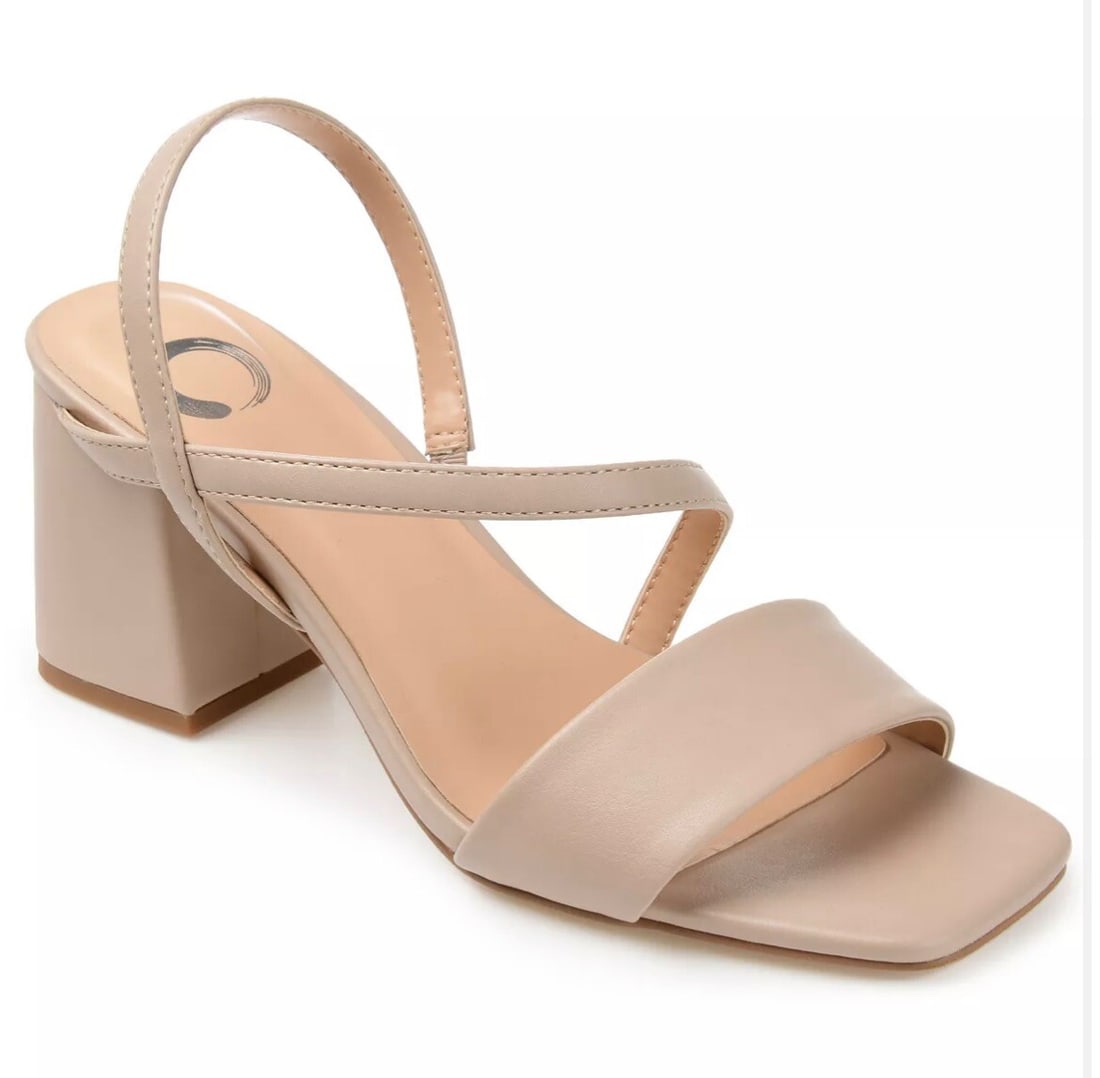 JOURNEE COLLECTION Lirryc Strappy Sandals Vegan Leather Beige Women's 7 (1 of 5)