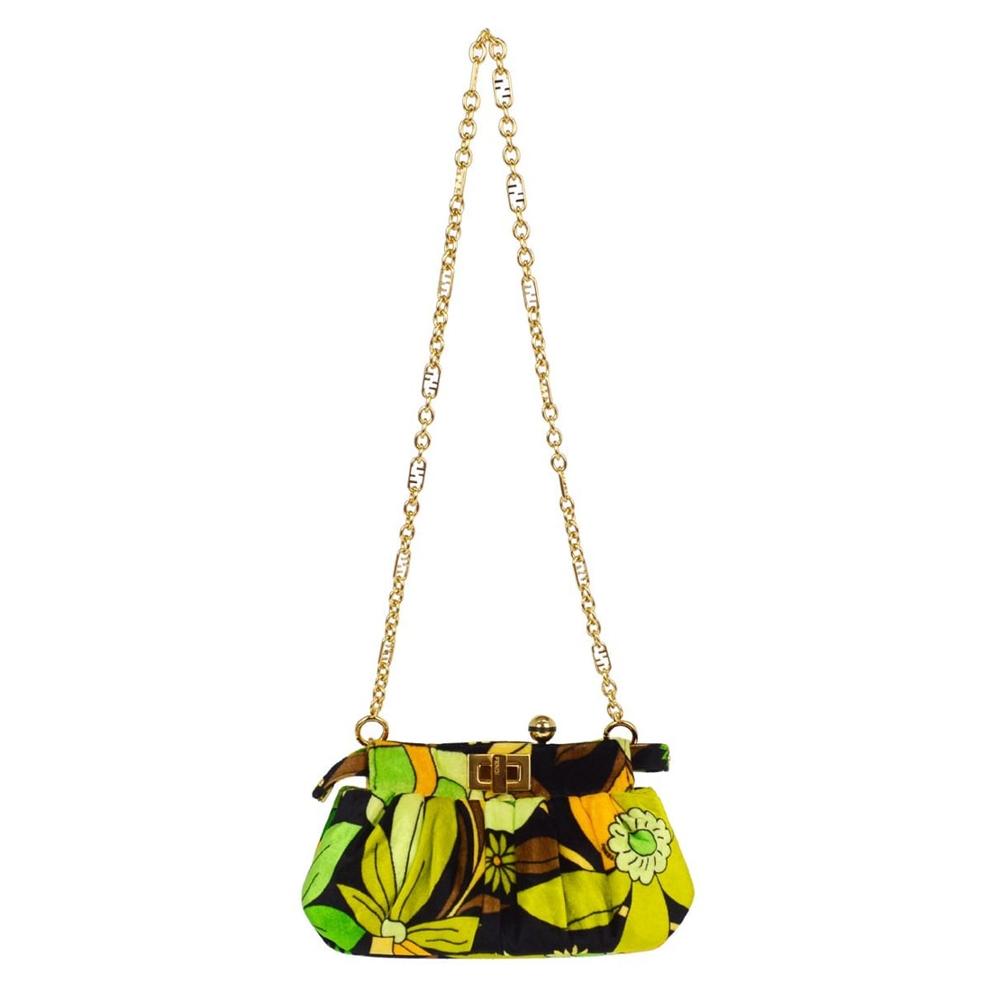 Fendi Peekaboo Small Green Velvet Shoulder Bag 8BP118-ACWH-208-3262: Fendi Peekaboo Small Green Velvet Shoulder Bag 8BP118-ACWH-208-3262 This Fendi Peekaboo shoulder bag features a luxurious green velvet exterior accented with the iconic logo. Designed for casual occas