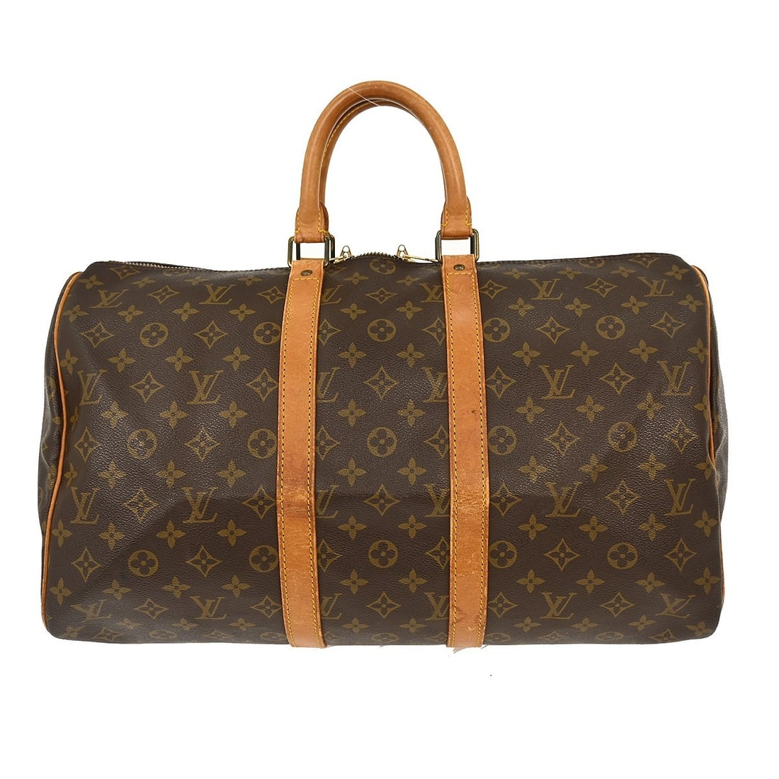 Keepall Travel Duffel by Louis Vuitton in Monogram Canvas: Keepall Travel Duffel by Louis Vuitton in Monogram Canvas This Louis Vuitton Keepall Bag features the iconic monogram canvas in brown. Designed for unisex use, it offers spacious storage and classic s