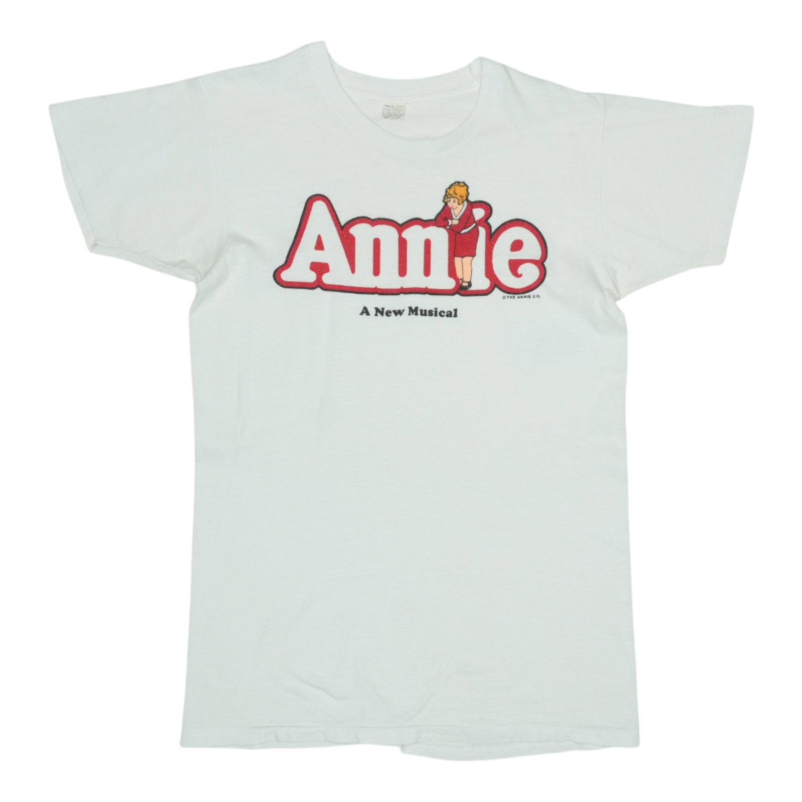 Vintage 1976 Annie Musical White Cotton T Shirt Original Broadway Memorabilia (1 of 4)