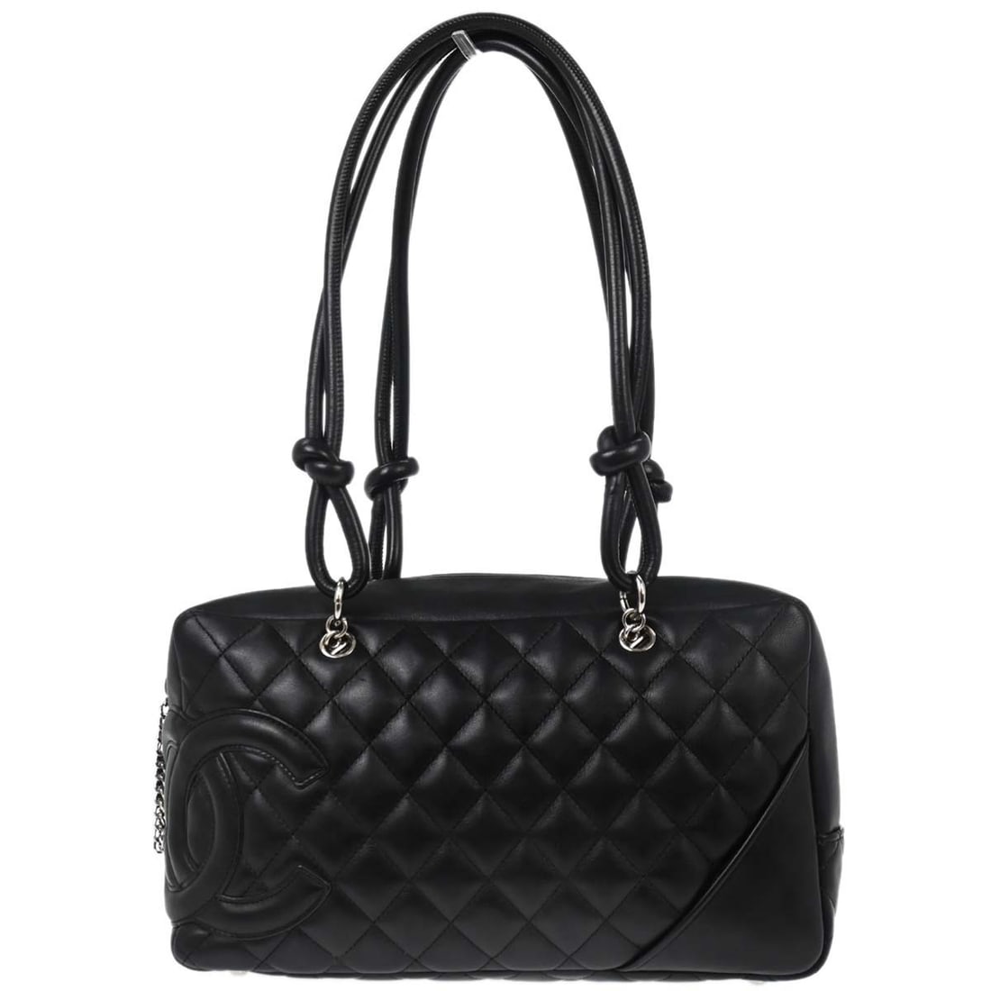 Cambon Ligne Medium Bowling Bag in Black Calfskin with Silver Hardware (1 of 18)
