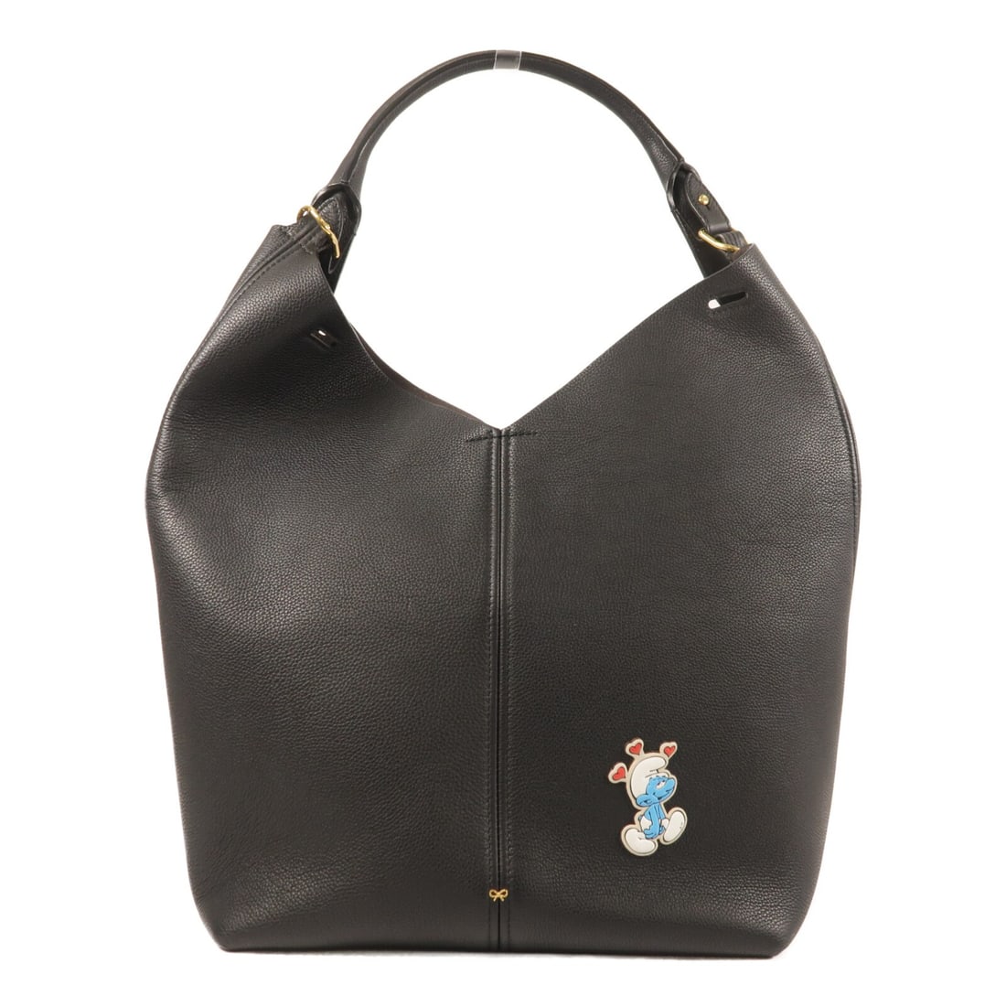 Anya Hindmarch Build A Bag Black Calfskin Shoulder Purse Gold Hardware (1 of 11)