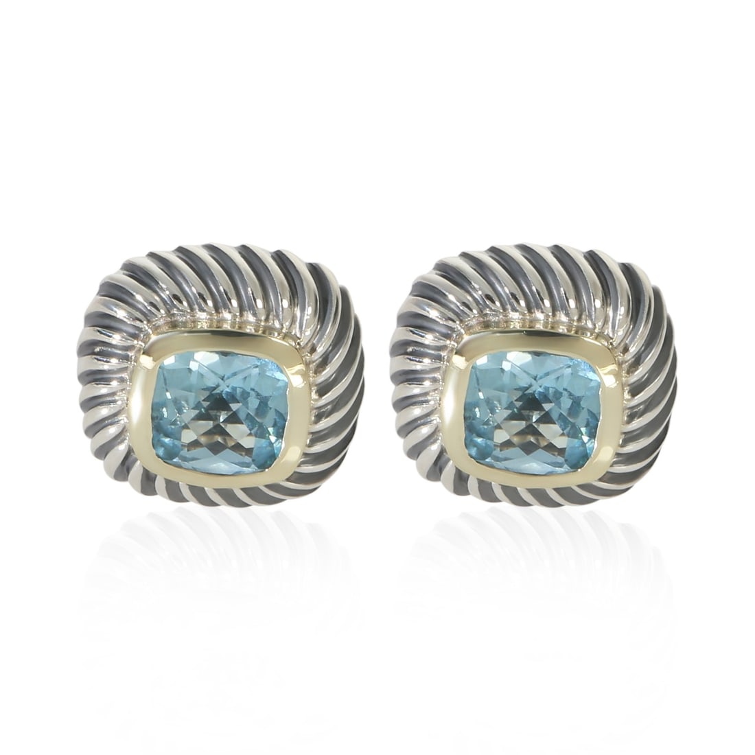 Albion Earrings in 14k Yellow Gold Sterling Silver with Topaz by David Yurman: Albion Earrings in 14k Yellow Gold Sterling Silver with Topaz by David Yurman These David Yurman Albion earrings feature a sophisticated combination of 14k yellow gold and sterling silver, each set wi