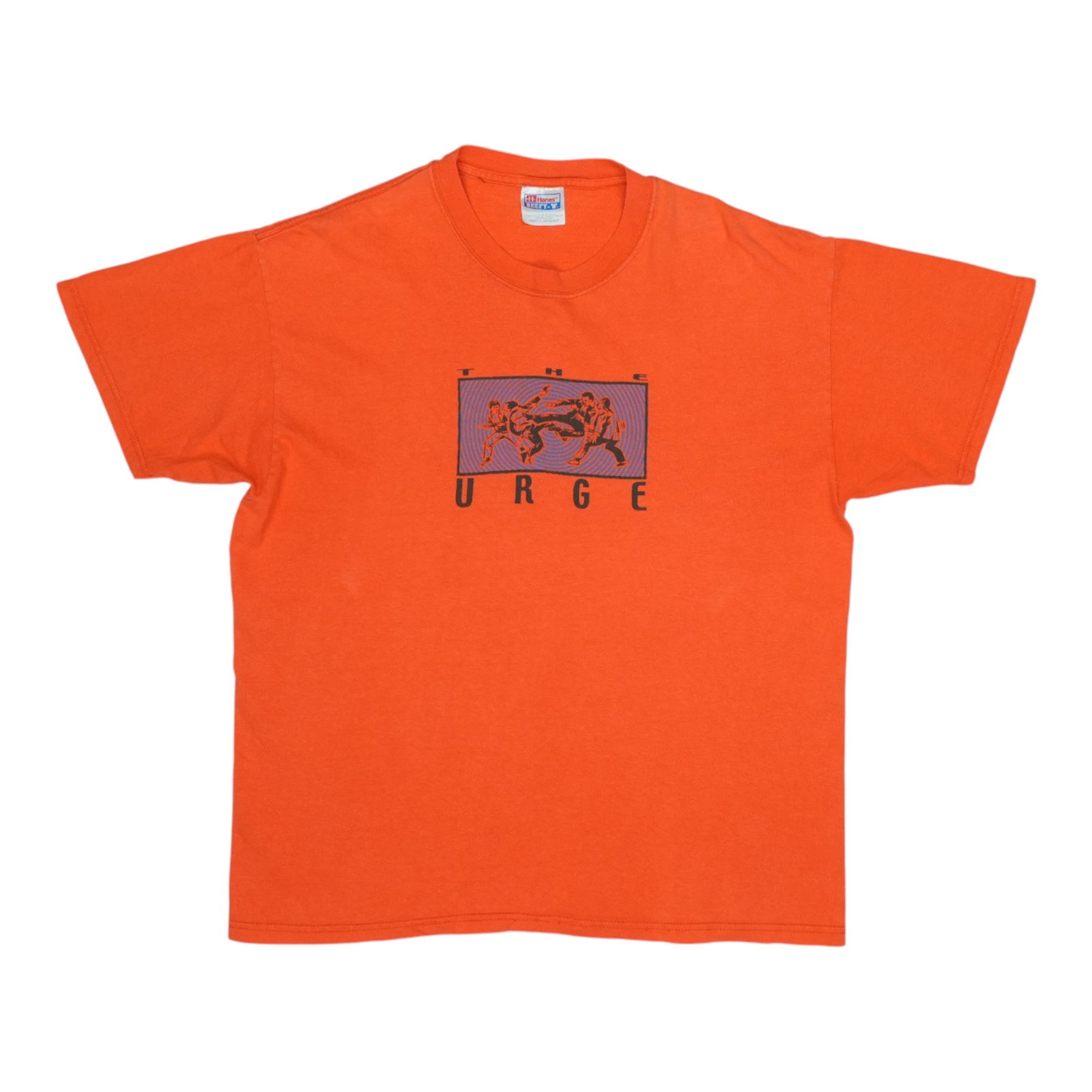 Vintage 1990s The Urge Orange Cotton Shirt Large: Vintage 1990s The Urge Orange Cotton Shirt Large This is an original vintage 1990s The Urge shirt, not a modern reproduction. The shirt features no back graphics and comes in excellent condition with 