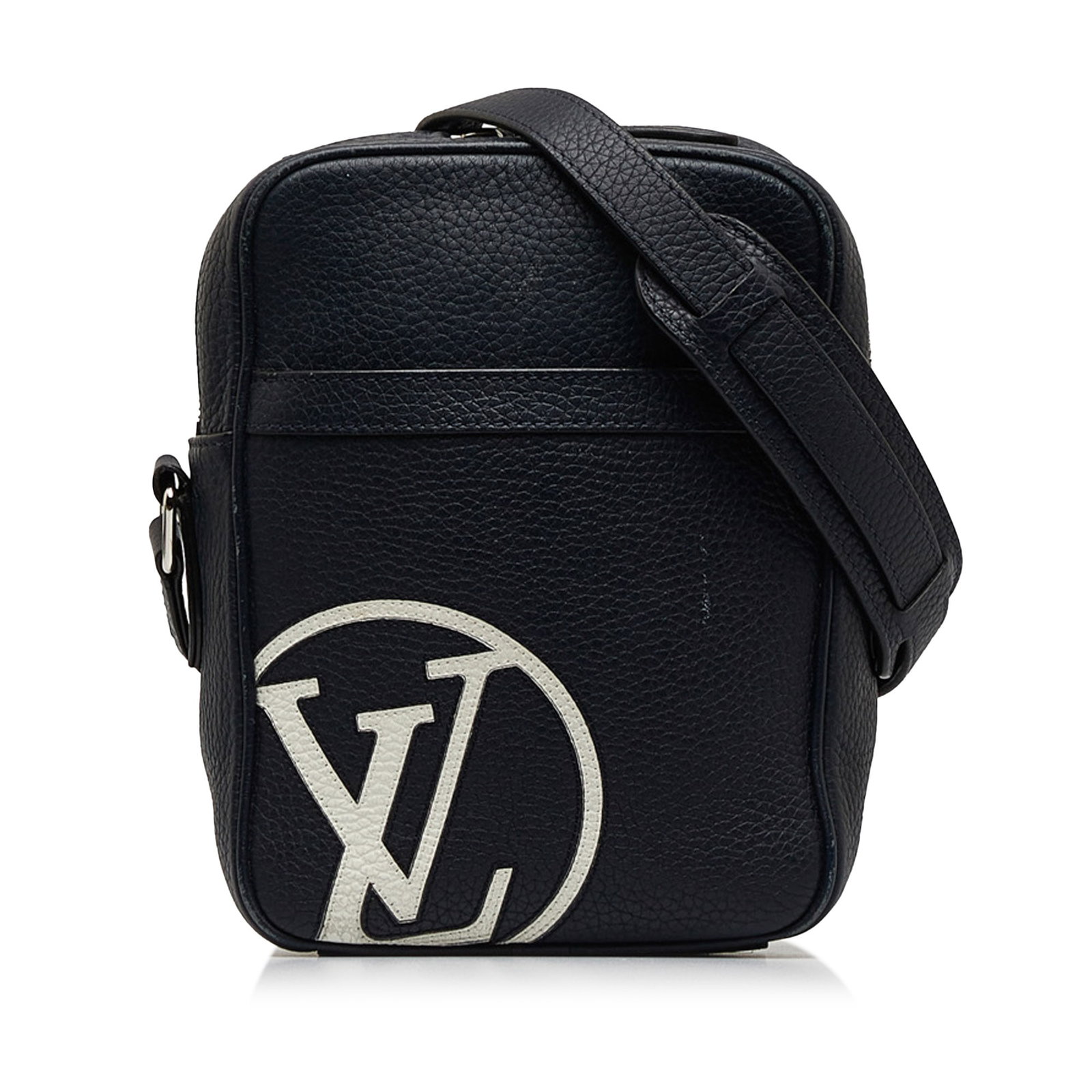 Louis Vuitton Taurillon Danube PM Blue Leather Shoulder Bag: Louis Vuitton Taurillon Danube PM Blue Leather Shoulder Bag Introducing the Louis Vuitton Taurillon Danube LV Circle PM, a stylish and functional bag designed for everyday use. This elegant piece feat