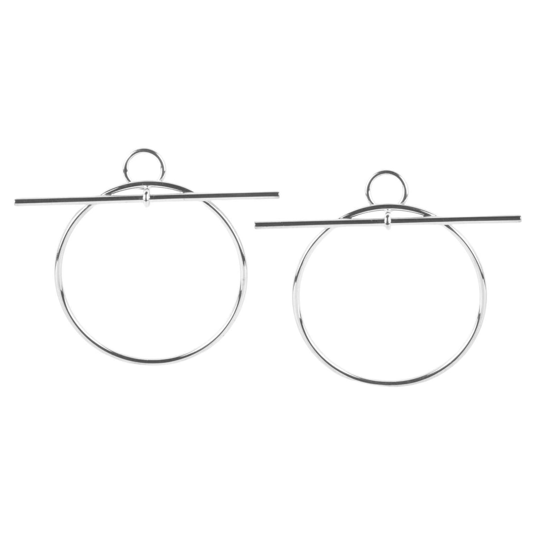 Hermes Sterling Silver MM Loop Earrings France 2024 (1 of 7)