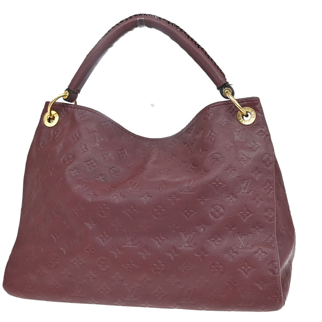 Red Empreinte Leather Artsy Shoulder Bag by Louis Vuitton: Red Empreinte Leather Artsy Shoulder Bag by Louis Vuitton This Louis Vuitton Artsy handbag is crafted from Monogram Empreinte leather in red. Designed for women, it features a spacious interior and a 