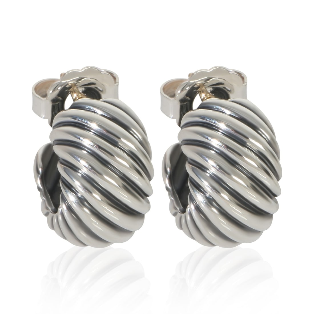 Sculpted Cable 18mm Sterling Silver Earrings by David Yurman (1 of 4)