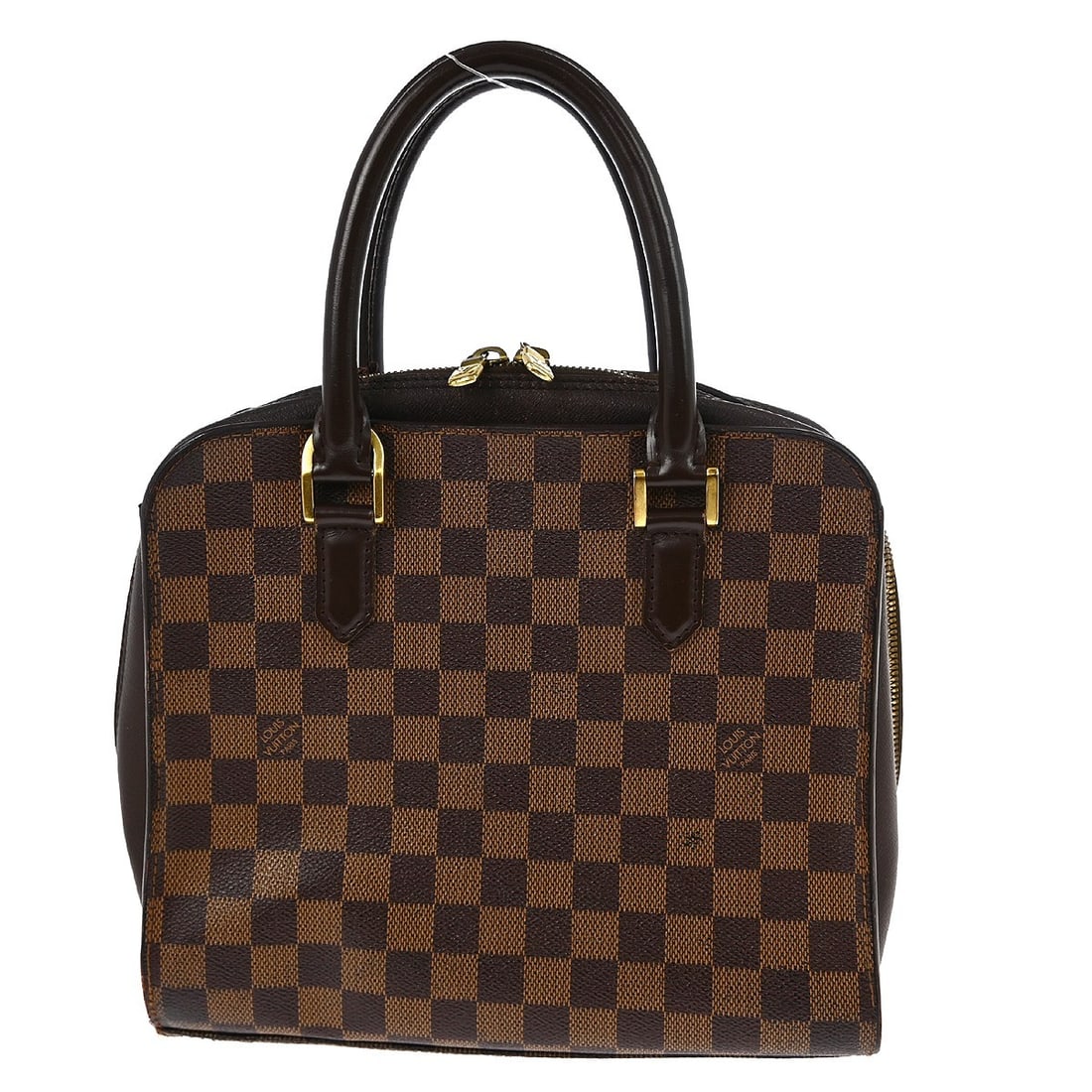 Louis Vuitton Triana Satchel Damier Ebene Canvas Medium Top Handle Bag: Louis Vuitton Triana Satchel Damier Ebene Canvas Medium Top Handle Bag This Louis Vuitton Triana handbag features the iconic Damier Ebene canvas with leather accents. Designed in a medium size, it off