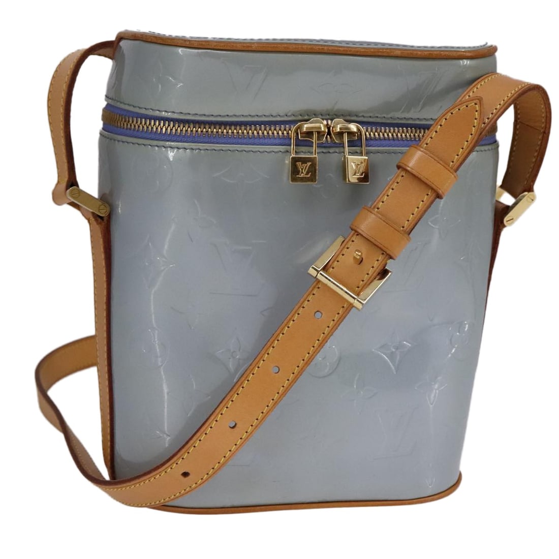 Louis Vuitton Vernis Sullivan Vertical Patent Shoulder Bag Lavande M91258 (1 of 18)