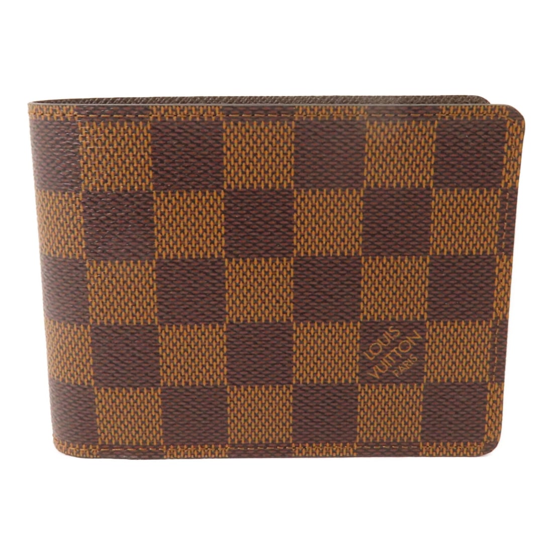 Louis Vuitton Damier Ebene Brown Multiple Bifold PVC Canvas Wallet: Louis Vuitton Damier Ebene Brown Multiple Bifold PVC Canvas Wallet This Louis Vuitton Multiple Wallet features a bi-fold design crafted from brown Damier Ebene PVC coated canvas. Designed for men, it 