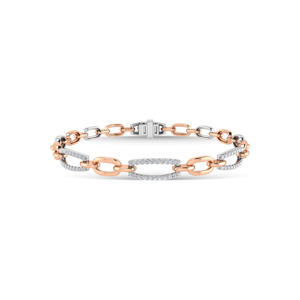 10K Two Tone Diamond 5/8 Ct.Tw. Fashion Bracelet (1 of 2)