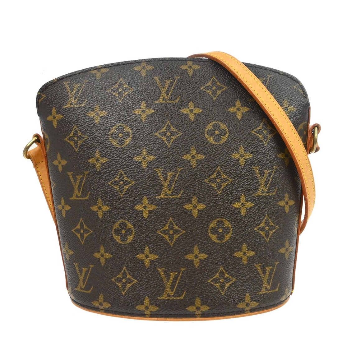 Louis Vuitton Drouot Monogram Leather Brown Crossbody Shoulder Bag: Louis Vuitton Drouot Monogram Leather Brown Crossbody Shoulder Bag This Louis Vuitton Drouot shoulder bag features the iconic monogram pattern and is crafted from brown leather. Designed for women, it