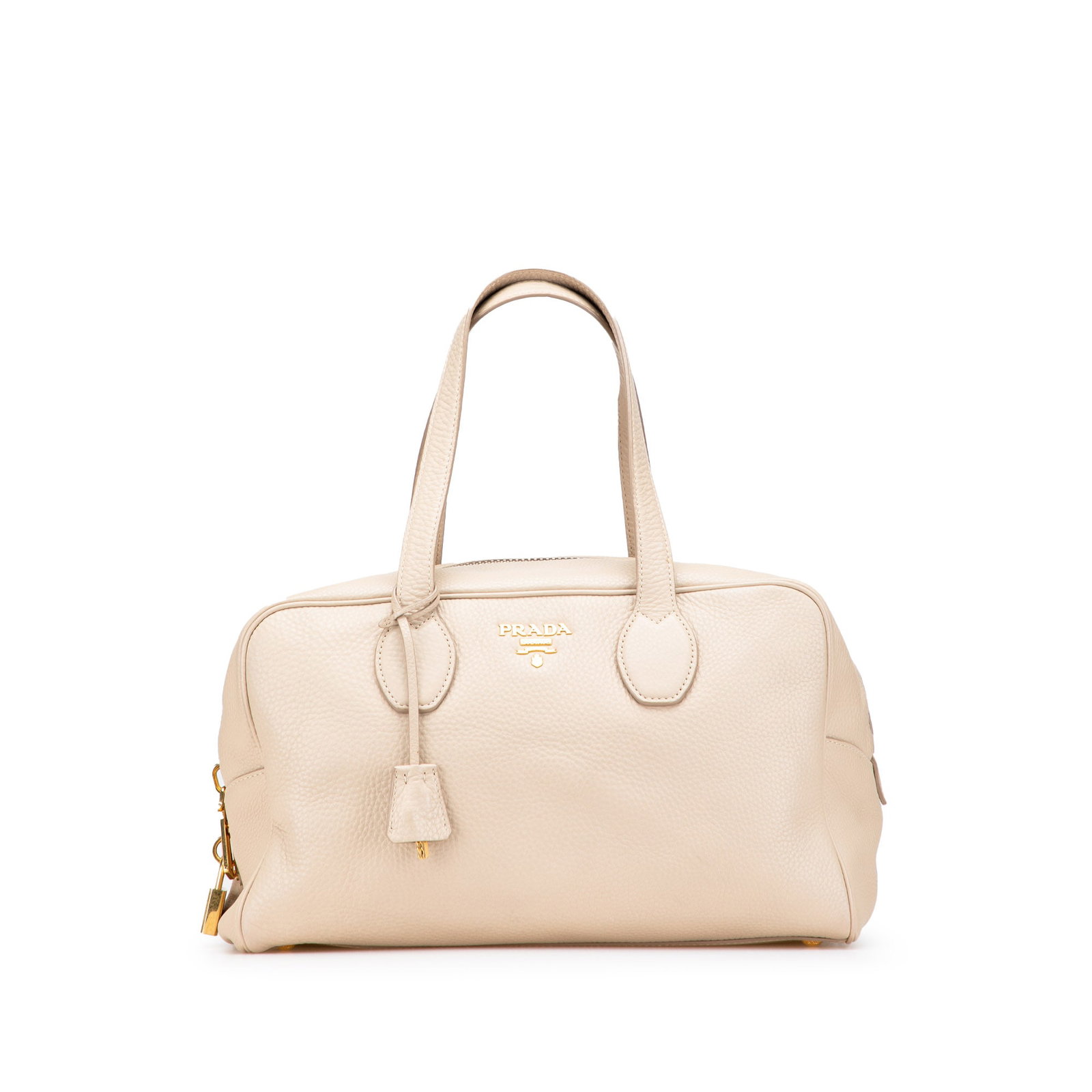 Prada Vitello Daino White Leather Shoulder Bag: Prada Vitello Daino White Leather Shoulder Bag Elevate your accessory collection with the Prada Vitello Daino Shoulder Bag, a sophisticated piece crafted from premium leather. This stylish shoulder ba