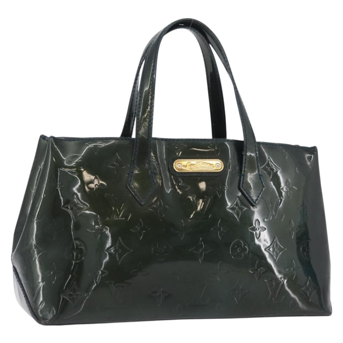 Louis Vuitton Wilshire PM Blue Galatic Patent Leather Handbag M93646: Louis Vuitton Wilshire PM Blue Galatic Patent Leather Handbag M93646 The Louis Vuitton Monogram Vernis Wilshire PM is a compact women's handbag crafted from glossy patent leather in the Blue Galatic c