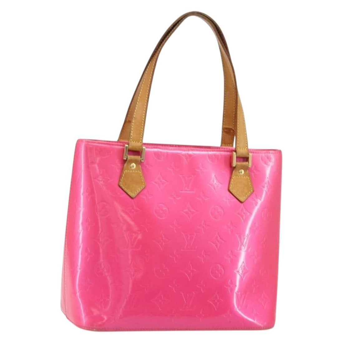 Louis Vuitton Houston Fuchsia Pink Patent Leather Vernis Handbag M91219 (1 of 18)