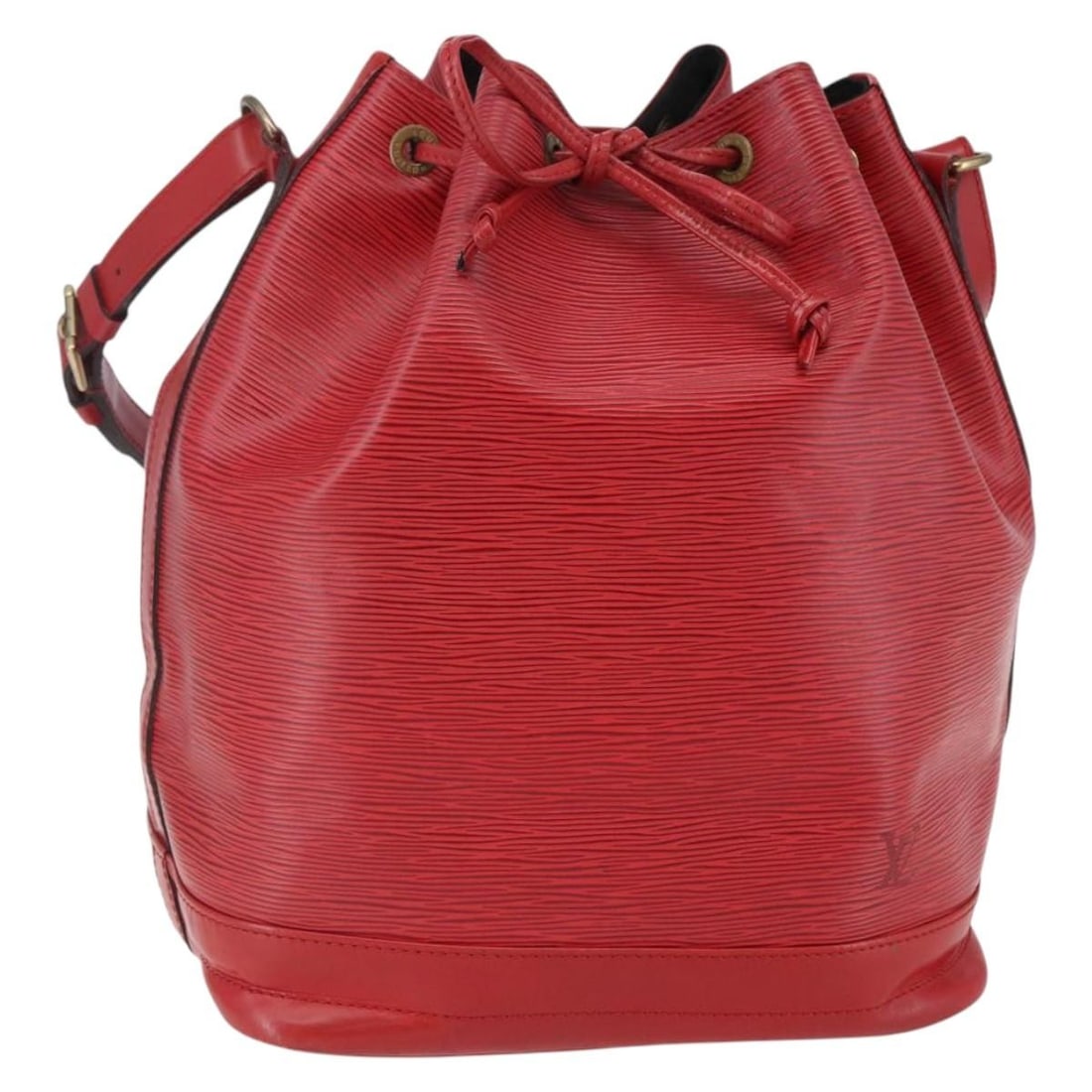 Louis Vuitton Epi Noe Red Shoulder Bag M44007 Made in France: Louis Vuitton Epi Noe Red Shoulder Bag M44007 Made in France This authentic Louis Vuitton Epi Noe Shoulder Bag in striking red is a stylish accessory with a timeless design. Crafted from durable Epi l
