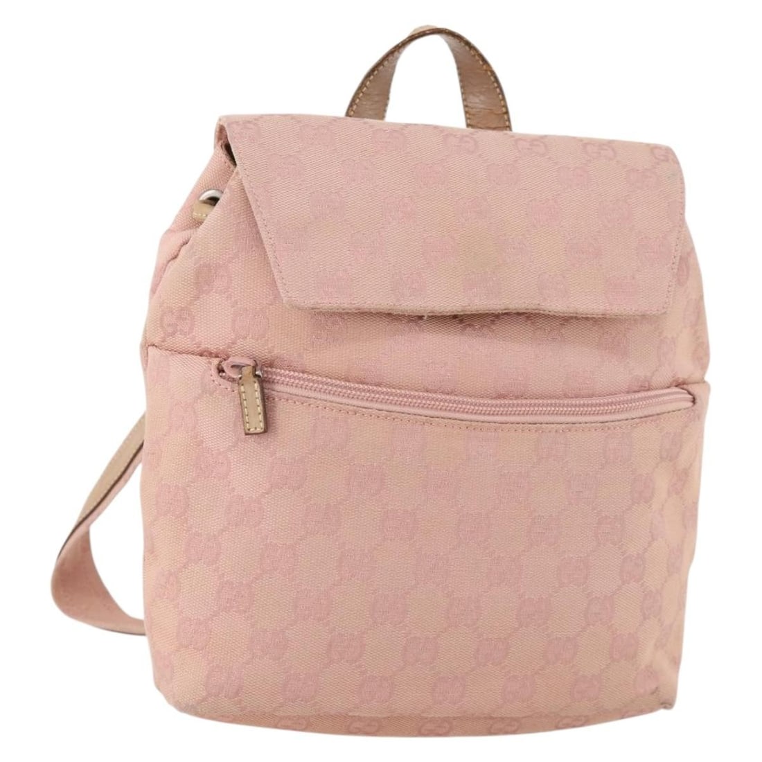 Pink GG Canvas Backpack by Gucci Model 003 0242 for Women: Pink GG Canvas Backpack by Gucci Model 003 0242 for Women This is a Gucci GG Canvas backpack in pink and silver, designed for women. The exterior is crafted from GG canvas and features a pink and silv