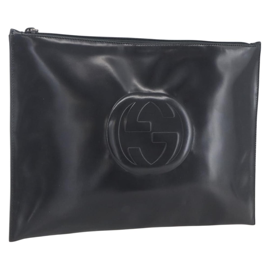 Gucci Gray Patent Leather Clutch 0039 200182 0655 Italy: Gucci Gray Patent Leather Clutch 0039 200182 0655 Italy This is a GUCCI clutch bag crafted from gray patent leather. The bag features a sleek and compact design with approximate dimensions of 32cm in 