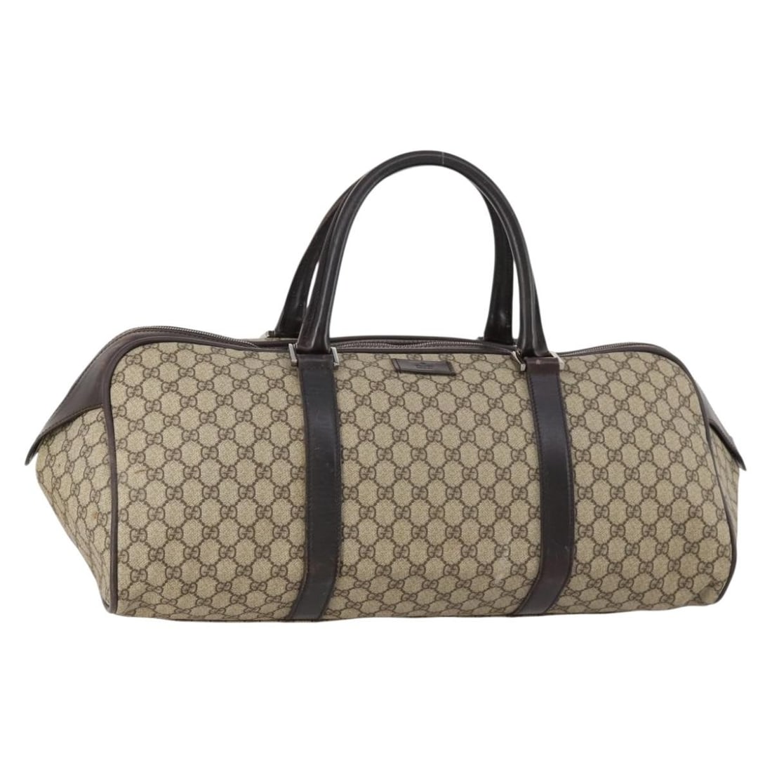 Gucci GG Supreme Beige Boston Bag PVC Leather Model 108793 Italy: Gucci GG Supreme Beige Boston Bag PVC Leather Model 108793 Italy This is a Gucci GG Supreme Boston Bag crafted from beige PVC leather and GG canvas. Designed for women, this spacious bag features dual
