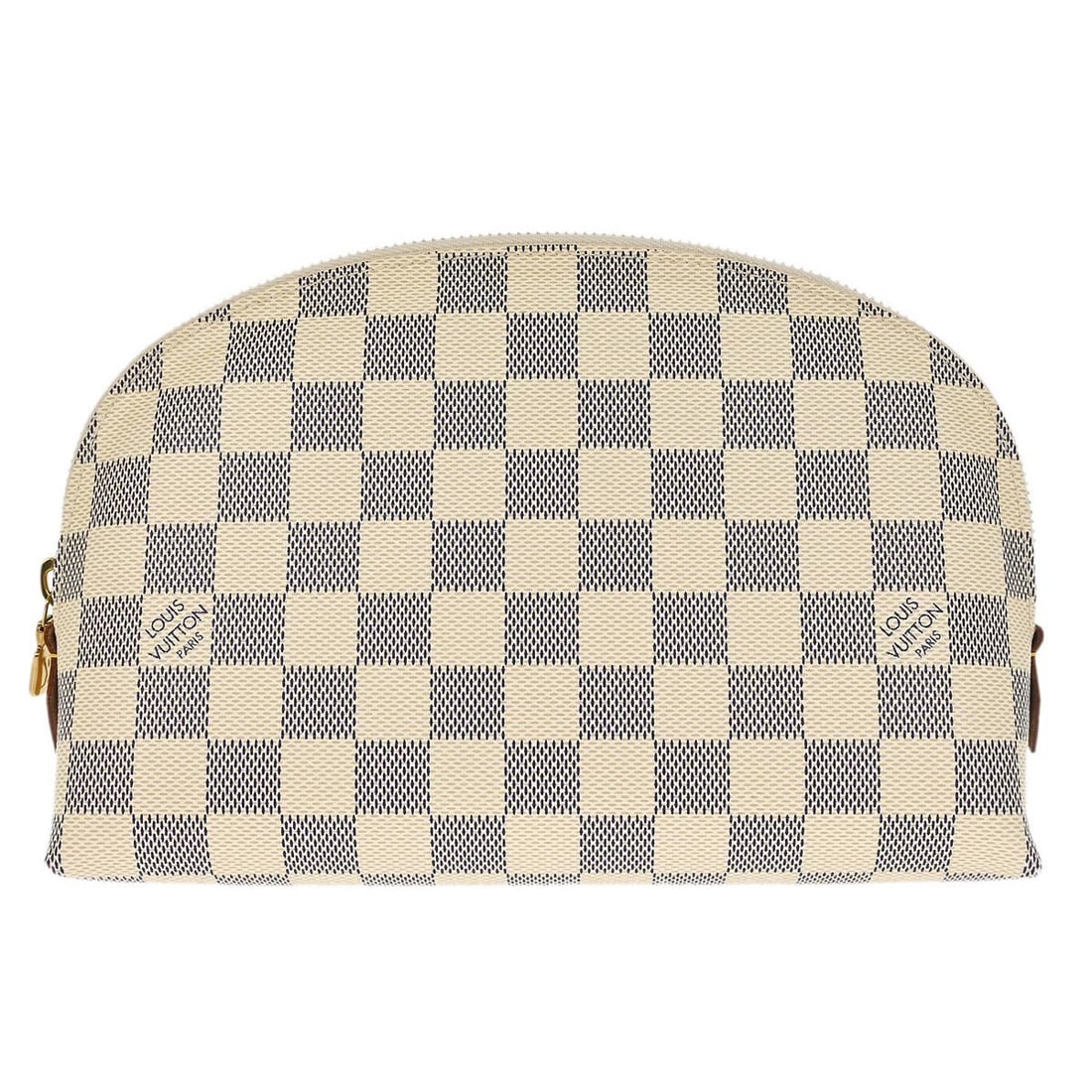 Louis Vuitton Damier Azur Canvas Cosmetic Bag GM N23346: Louis Vuitton Damier Azur Canvas Cosmetic Bag GM N23346 This Louis Vuitton Damier Azur Pochette Cosmetic GM features the signature Damier Azur canvas leather in white. Designed in a medium size, this 