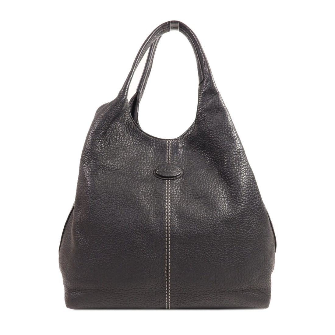 TOD'S Black Leather Side Zip Shoulder Bag GHW: TOD'S Black Leather Side Zip Shoulder Bag GHW This elegant TOD'S shoulder bag is crafted from high-quality black leather, combining style and functionality. The exterior features a side zip closure fo