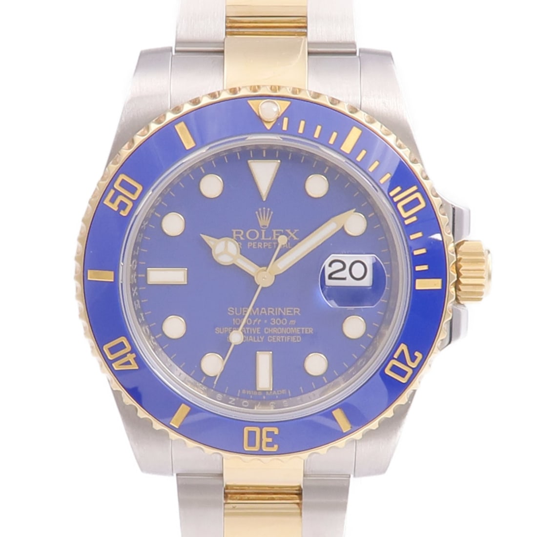 Submariner Date Blue Dial Automatic Wristwatch 116613LB 18K Gold and Steel: Submariner Date Blue Dial Automatic Wristwatch 116613LB 18K Gold and Steel This ROLEX Submariner Date Automatic Watch, model 116613LB, features a classic combination of 18K yellow gold and stainless s