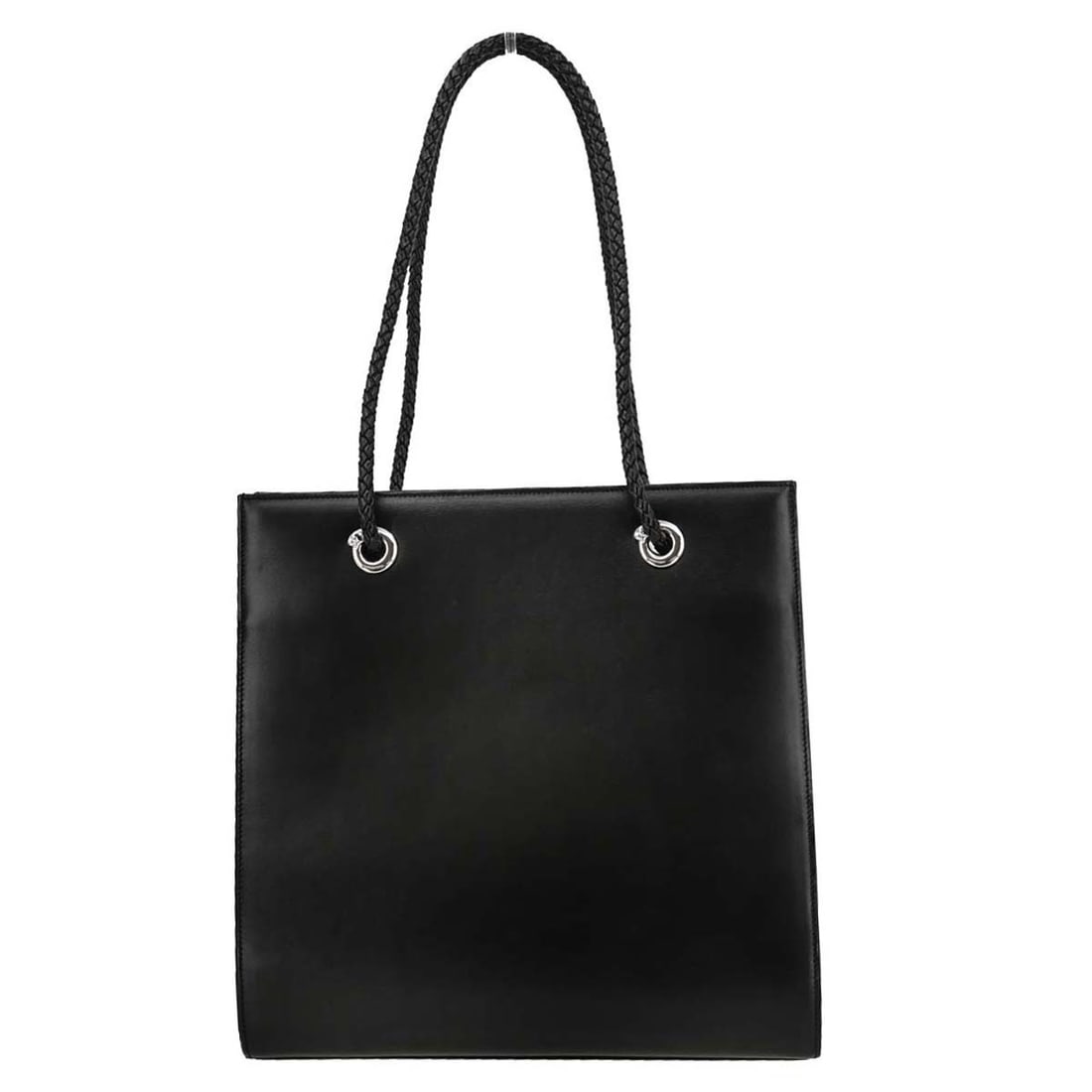 Cartier Black Leather Panthere Top Handle Tote Bag: Cartier Black Leather Panthere Top Handle Tote Bag Introducing a vintage Cartier Panthere tote handbag, crafted in France from high-quality black leather. This medium-sized top handle bag features a s