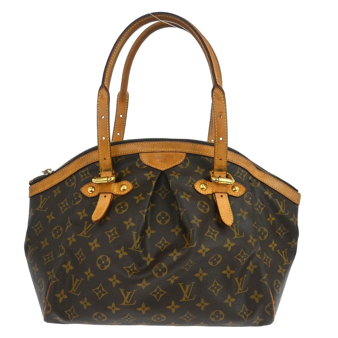 Louis Vuitton Tivoli GM Monogram Canvas Large Brown Tote Bag M40144: Louis Vuitton Tivoli GM Monogram Canvas Large Brown Tote Bag M40144 This Louis Vuitton Tivoli GM handbag features the iconic monogram canvas leather exterior with logo accents and bottom studs. Design