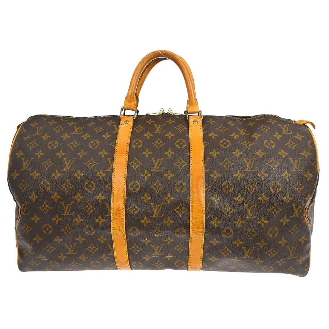 Louis Vuitton Keepall 55 Monogram Canvas Extra Large Travel Duffle Bag: Louis Vuitton Keepall 55 Monogram Canvas Extra Large Travel Duffle Bag The Louis Vuitton Keepall 55 is an extra-large vintage travel duffle bag crafted from the brand's signature monogram canvas leath