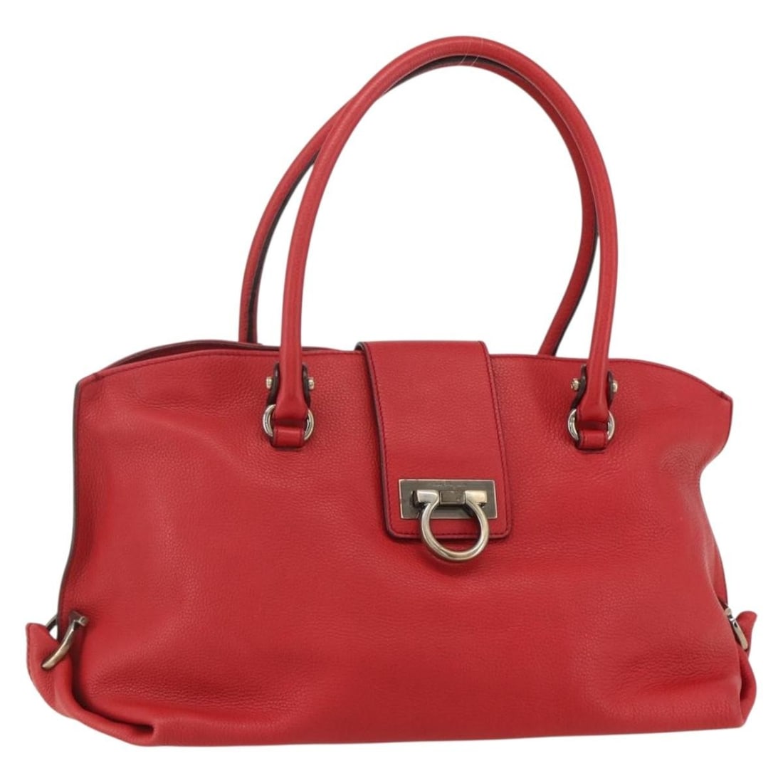 Salvatore Ferragamo Red Leather Gancini Tote Bag Made in Italy: Salvatore Ferragamo Red Leather Gancini Tote Bag Made in Italy This Salvatore Ferragamo Gancini Tote Bag is a stunning accessory crafted from high-quality red leather. Made in Italy, this tote combine