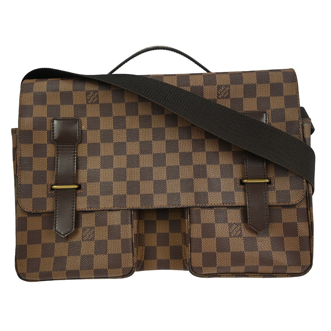Louis Vuitton Broadway Damier Canvas Crossbody Bag with Adjustable Strap: Louis Vuitton Broadway Damier Canvas Crossbody Bag with Adjustable Strap This Louis Vuitton Broadway 2-way business handbag features the signature Damier canvas and leather exterior in brown, compleme