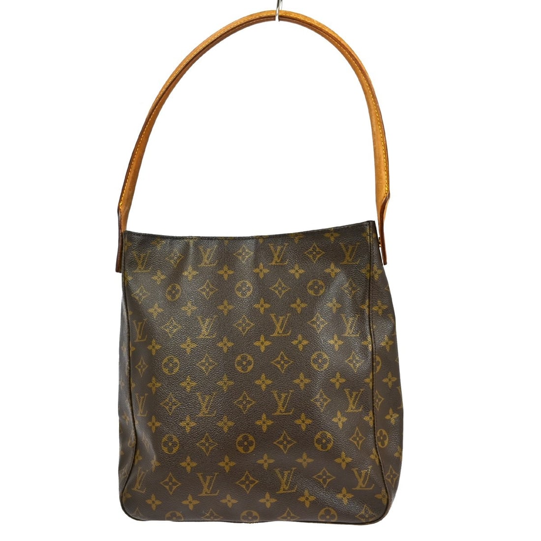 Louis Vuitton Looping GM Monogram Leather Shoulder Purse M51145: Louis Vuitton Looping GM Monogram Leather Shoulder Purse M51145 This Louis Vuitton Looping GM shoulder bag features the signature monogram pattern on brown leather with a beige leather handle and stra