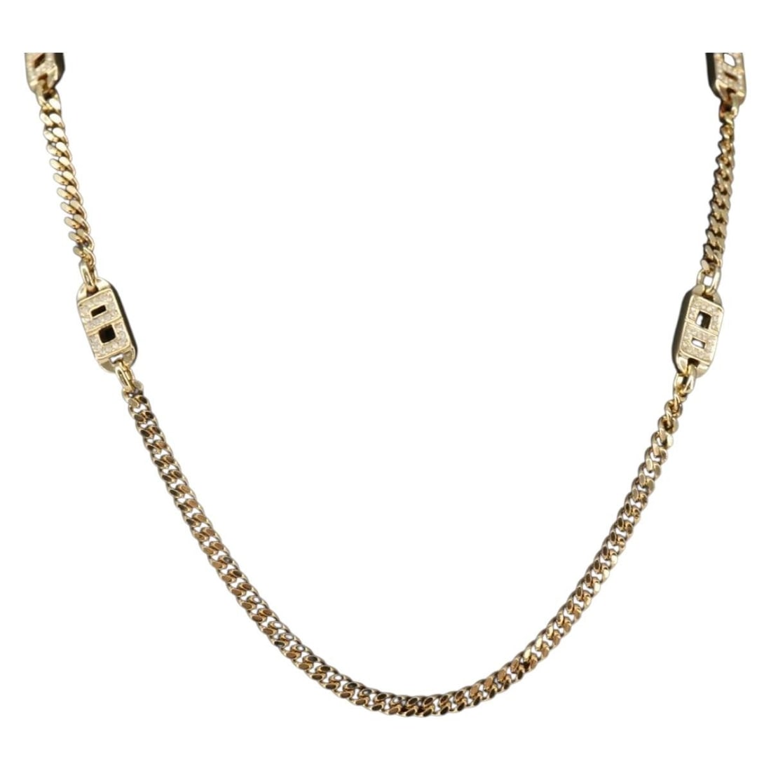 Christian Dior Gold Metal Necklace 82cm Authentic AM9663: Christian Dior Gold Metal Necklace 82cm Authentic AM9663 This exquisite Christian Dior necklace is crafted from metal with a stunning gold finish, exemplifying elegance and sophistication. Its generou