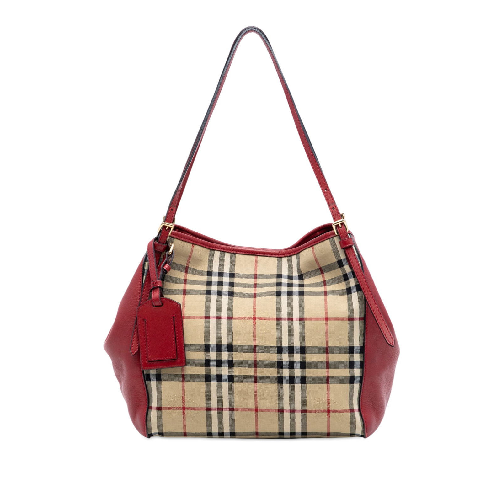 Burberry Canterbury Small Tote in Haymarket Canvas with Leather Trim: Burberry Canterbury Small Tote in Haymarket Canvas with Leather Trim This Burberry Small Haymarket Check Canterbury Tote features a canvas body with leather trim, flat leather handles, an open top sec