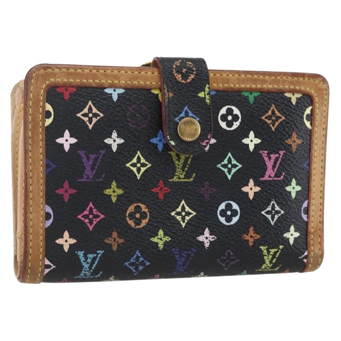 LOUIS VUITTON Multicolor Portefeuille Viennois Bifold Wallet Black M92988 Auth (1 of 18)