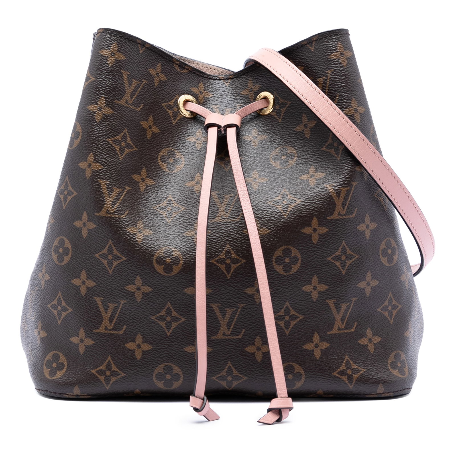 Monogram Canvas Neonoe MM Shoulder Bag by Louis Vuitton: Monogram Canvas Neonoe MM Shoulder Bag by Louis Vuitton The Louis Vuitton Monogram Neonoe MM features a classic monogram canvas body with a detachable flat leather strap and a drawstring closure. The 