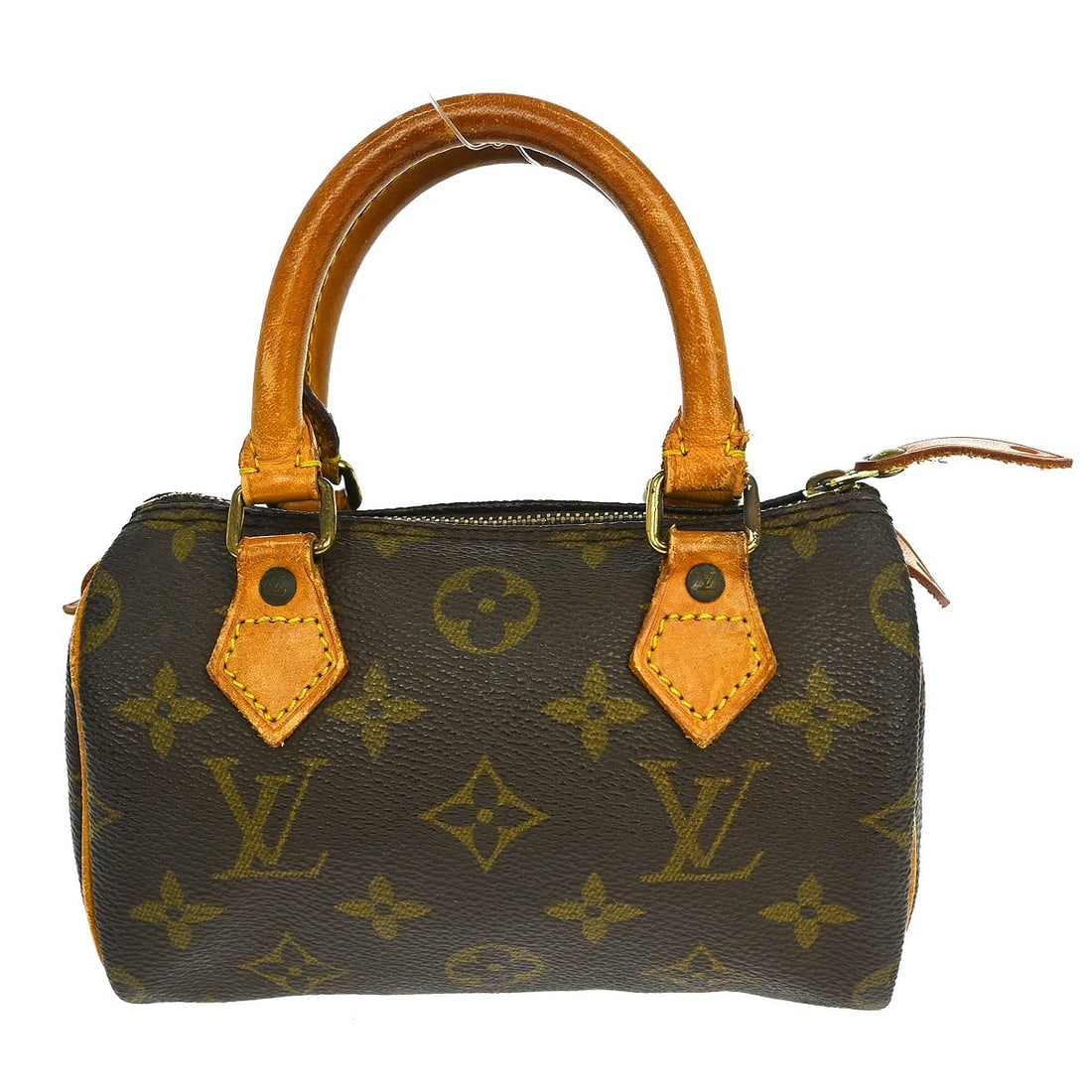 Louis Vuitton Mini Speedy Monogram Canvas Brown Vintage Handbag M41534: Louis Vuitton Mini Speedy Monogram Canvas Brown Vintage Handbag M41534 This Louis Vuitton Mini Speedy handbag features the iconic monogram canvas leather in brown. Designed in a compact mini size, it 