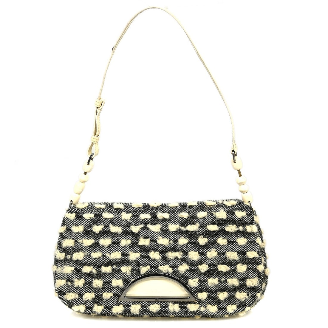 Dior Maris Pearl Medium Top Handle Bag White Leather Tweed Italy: Dior Maris Pearl Medium Top Handle Bag White Leather Tweed Italy This Christian Dior Maris Pearl handbag features a white leather tweed exterior with a zip closure and a top handle design. Sized as me