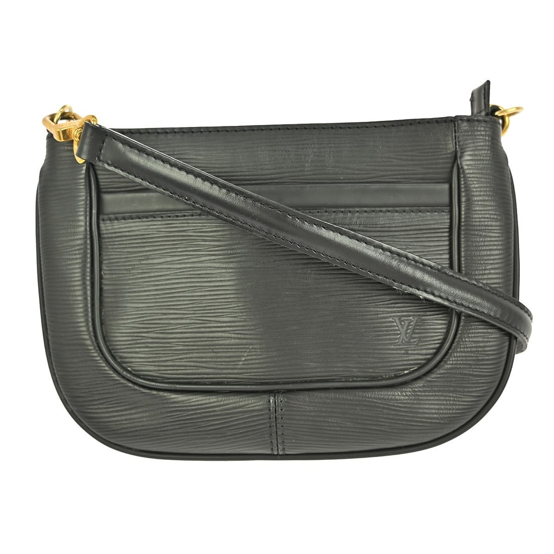 Louis Vuitton Sarvanga Black Epi Leather Shoulder Bag France: Louis Vuitton Sarvanga Black Epi Leather Shoulder Bag France The Louis Vuitton Sarvanga Handbag in Epi leather is designed for women and features a sleek black color. This pre-owned shoulder pouch has