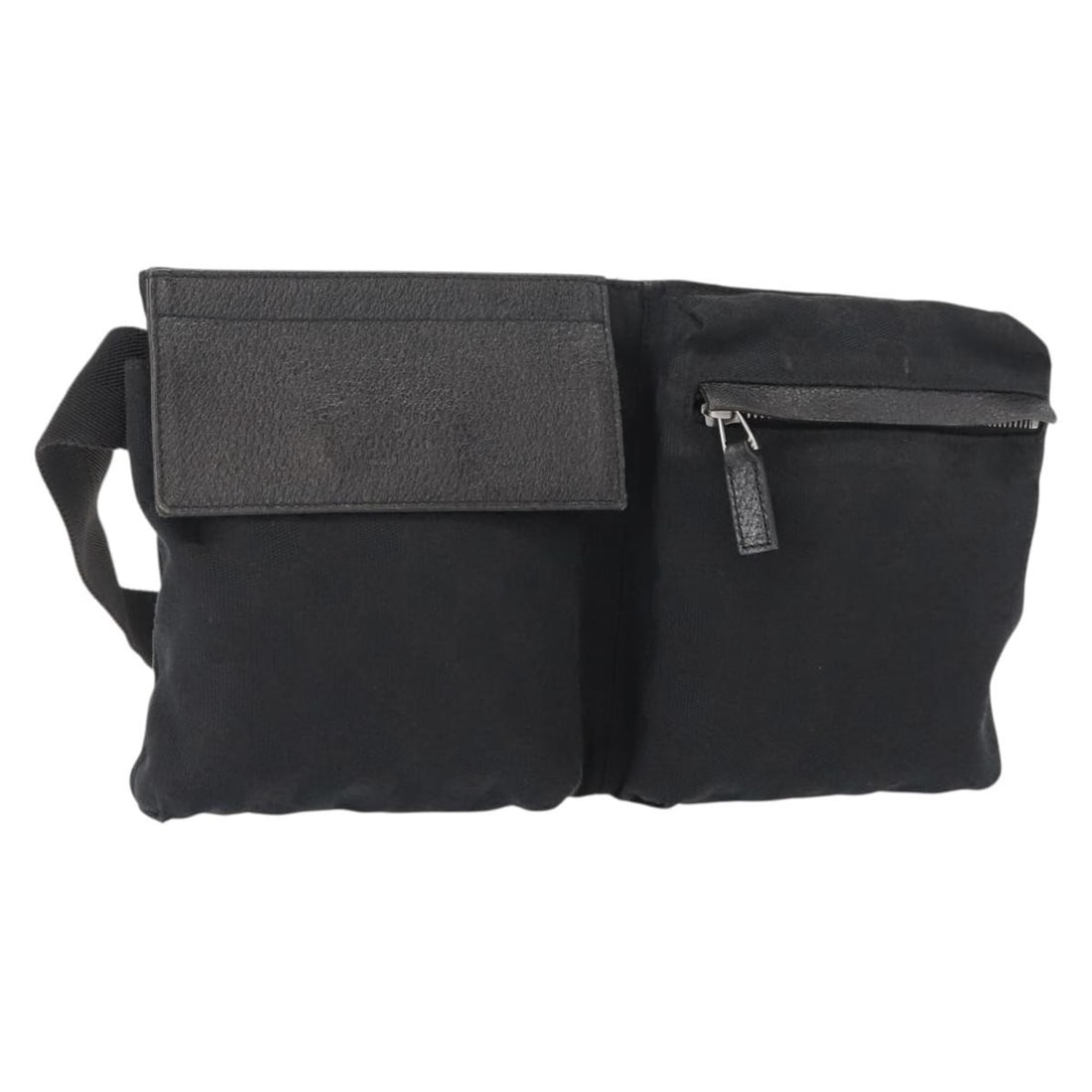 GUCCI Black Silver GG Canvas Waist Bag Authentic 28566: GUCCI Black Silver GG Canvas Waist Bag Authentic 28566 This authentic GUCCI GG Canvas Waist Bag combines style and functionality, featuring a striking black and silver color scheme. Crafted in Italy, 