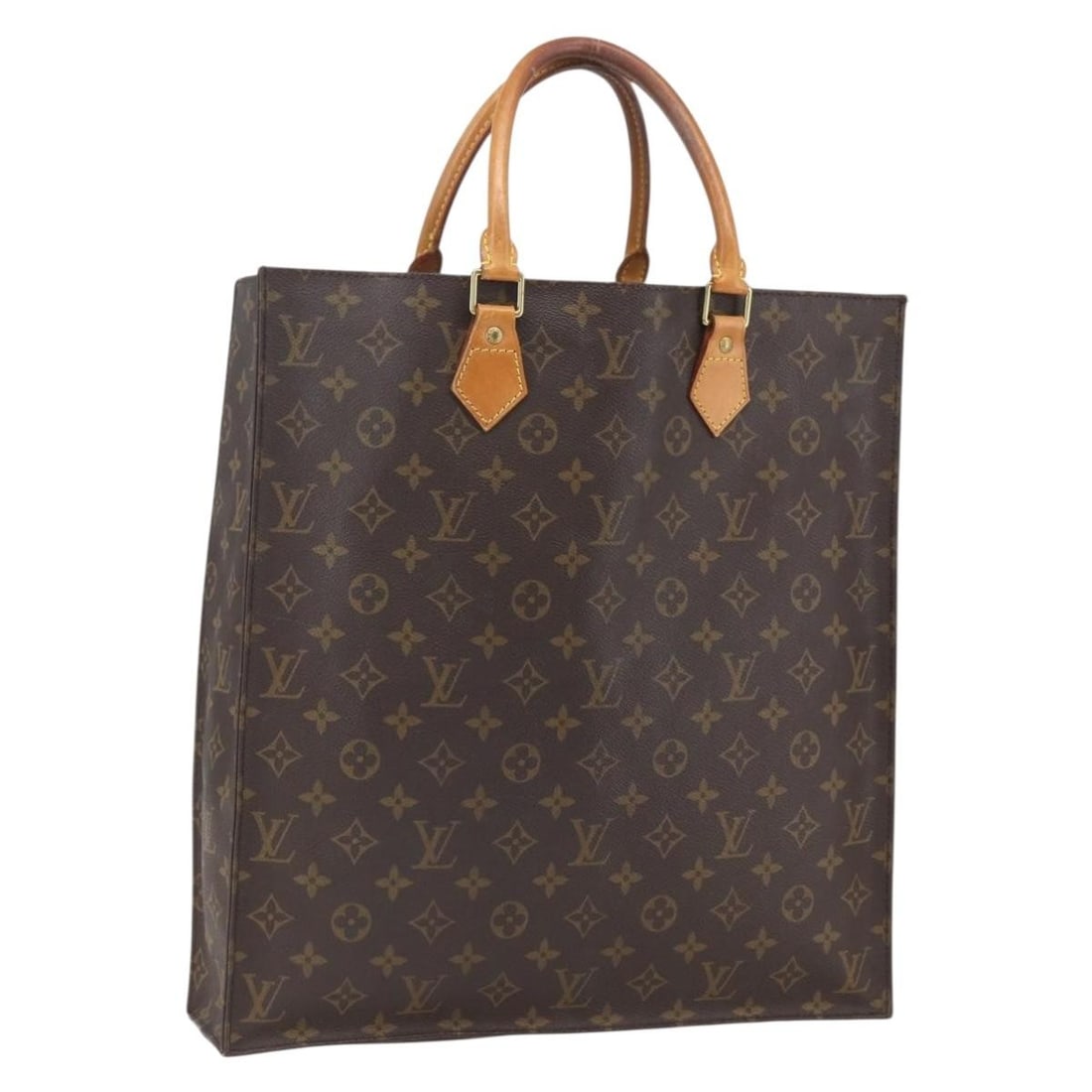 Louis Vuitton Sac Plat Monogram Canvas M51140 Tote Bag France: Louis Vuitton Sac Plat Monogram Canvas M51140 Tote Bag France This Louis Vuitton Sac Plat handbag features the iconic Monogram canvas and was crafted in France. The bag has a spacious rectangular shap