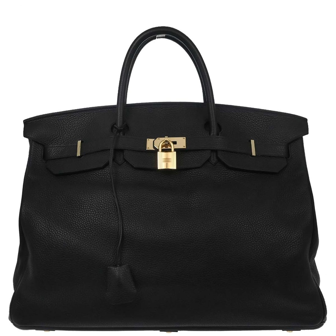 Birkin 50 Extra Large Black Leather Top Handle Bag by Hermes: Birkin 50 Extra Large Black Leather Top Handle Bag by Hermes This Hermes Birkin 50 handbag is crafted from black Taurillon Clemence leather and features double handles and a turn lock closure. Designe