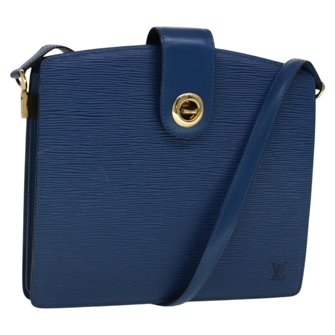 Louis Vuitton Capuchin Blue Epi Leather Shoulder Bag M52345 France: Louis Vuitton Capuchin Blue Epi Leather Shoulder Bag M52345 France This Louis Vuitton Epi Capuchin shoulder bag features durable blue Epi leather and is designed for women. It has a structured silhoue