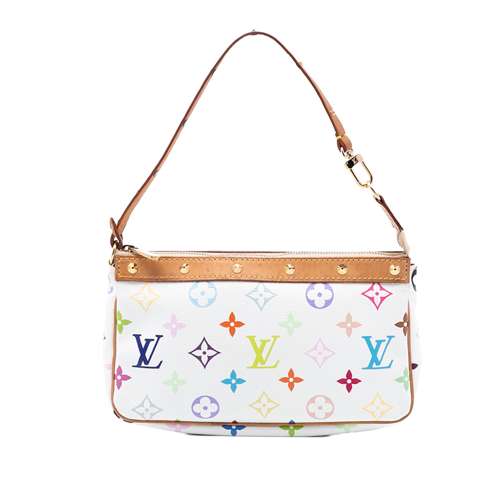 Louis Vuitton Multicolore Canvas Pochette Accessoires Bag with Studded Vachetta Trim (1 of 7)