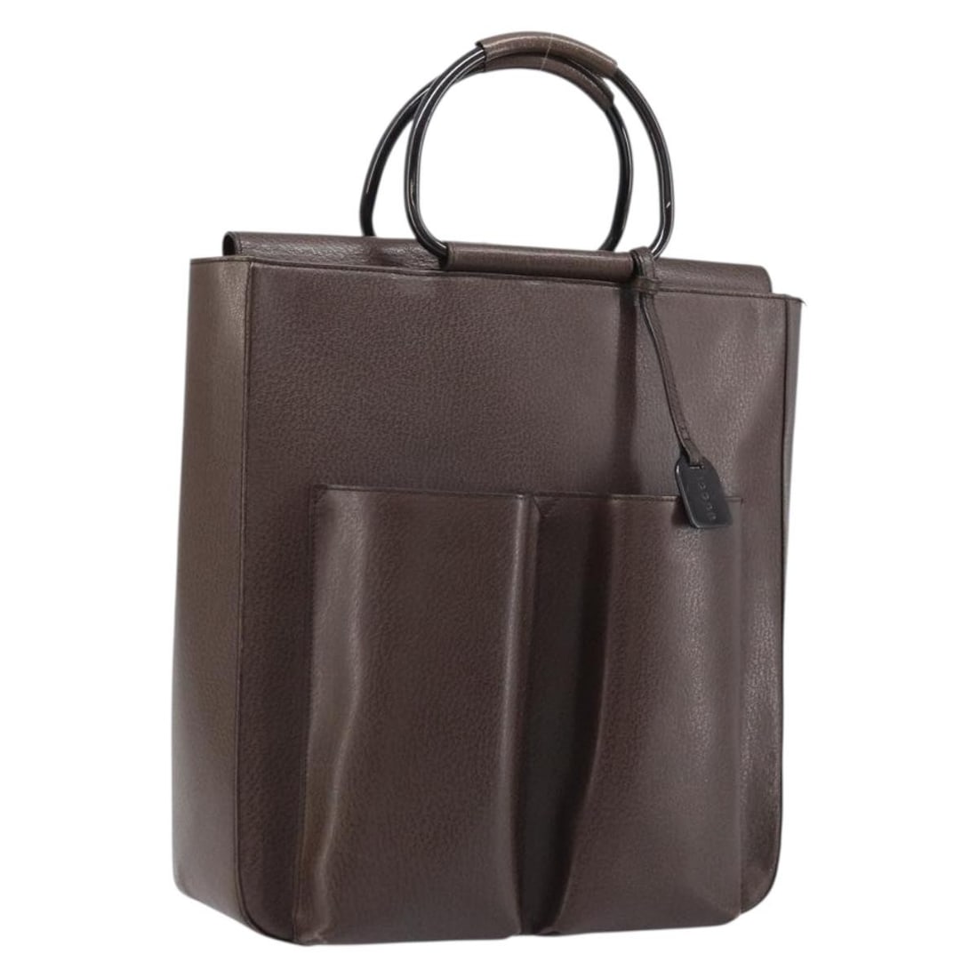 Gucci Brown Leather Handbag with Silver Accents Model 002 1118 0462: Gucci Brown Leather Handbag with Silver Accents Model 002 1118 0462 This Gucci hand bag is crafted from brown leather with silver-tone accents. Designed for women, it features a structured silhouette 