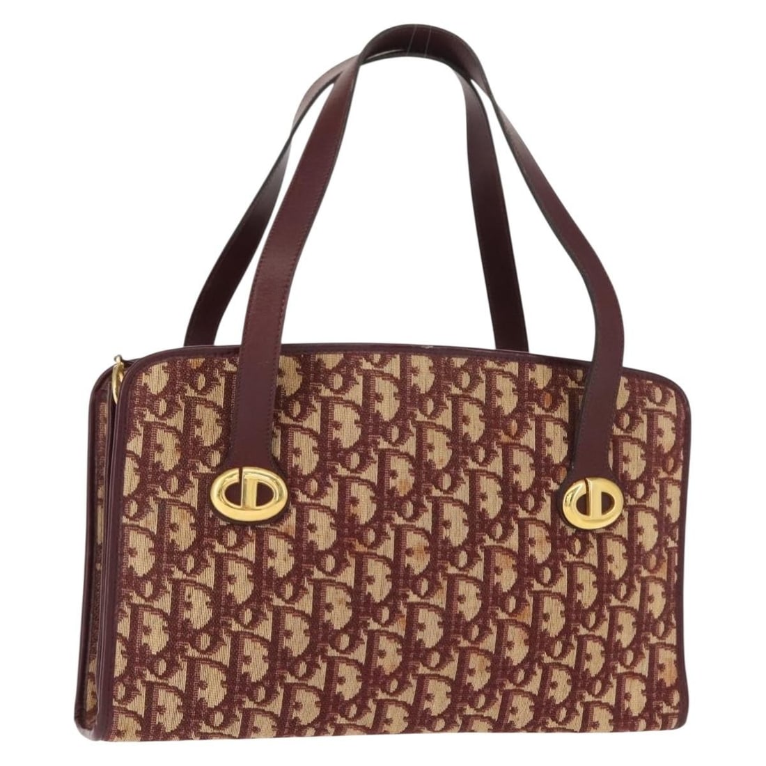 Christian Dior Red Gold Trotter Canvas Hand Bag Auth 150351: Christian Dior Red Gold Trotter Canvas Hand Bag Auth 150351 This exquisite Christian Dior Trotter Canvas Hand Bag showcases a striking red and gold color combination, perfect for adding a touch of lux